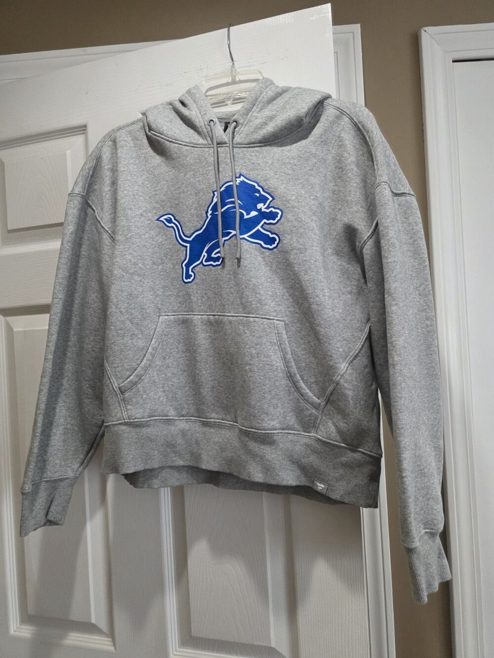 Fanatics Detroit Lions Youth Medium Hoodie Gray Blue Lion Logo Kids M 10-12 NFL